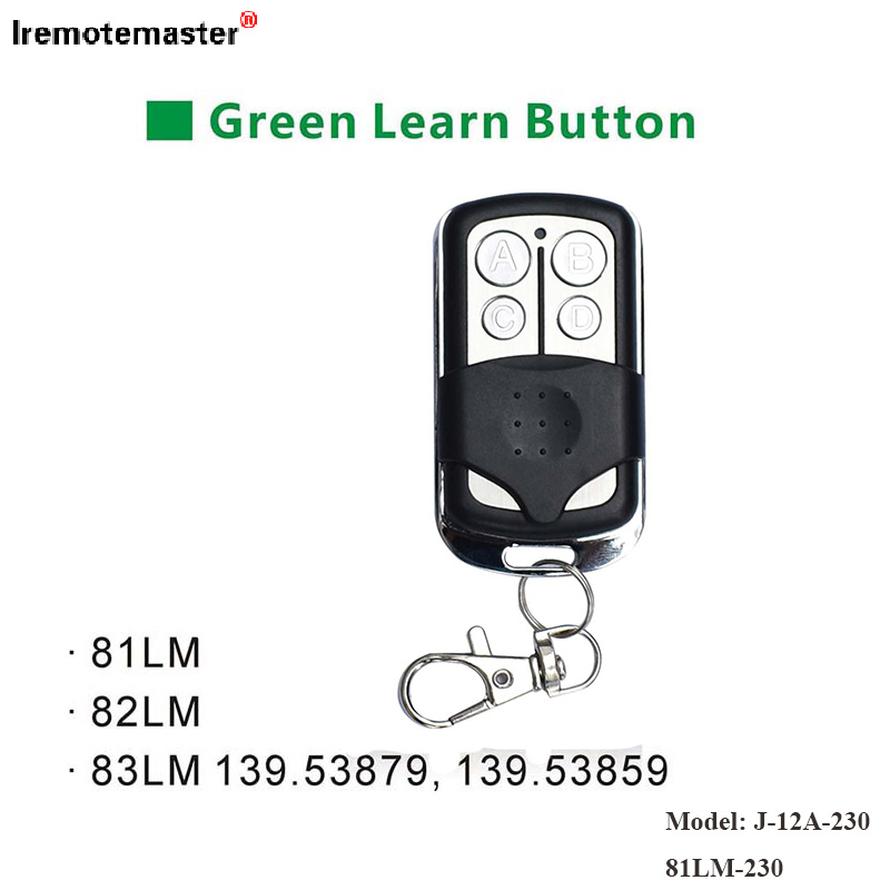 81LM 82LM 83LM 녹색 학습 버튼 390MHz 게이트 도어 원격 송신기