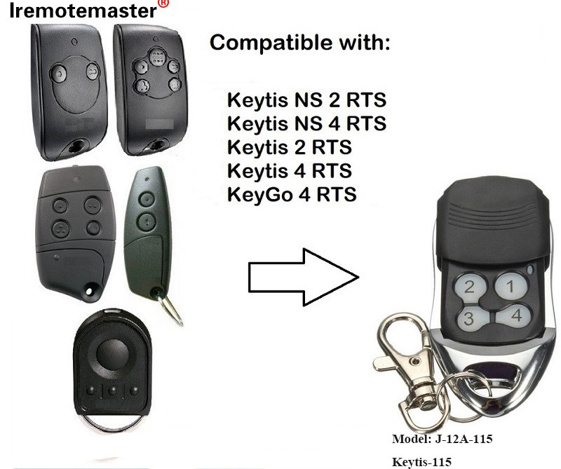 Keytis NS 2 RTS Keytis NS 4 RTS 차고 도어 원격 제어 433.42MHz