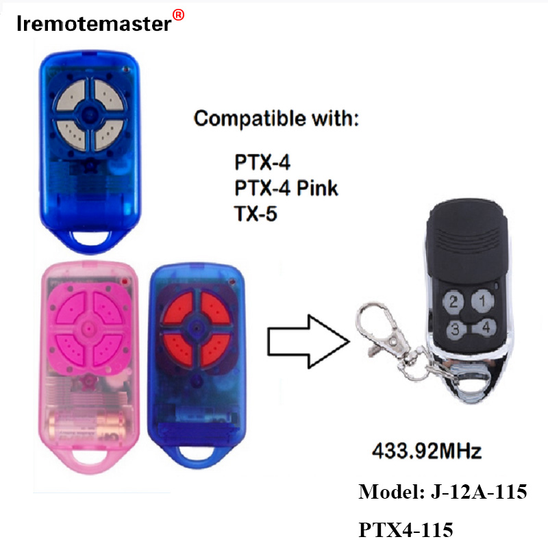 PTX4 433.92MHz 게이트 차고 도어 원격 제어 롤링 코드용