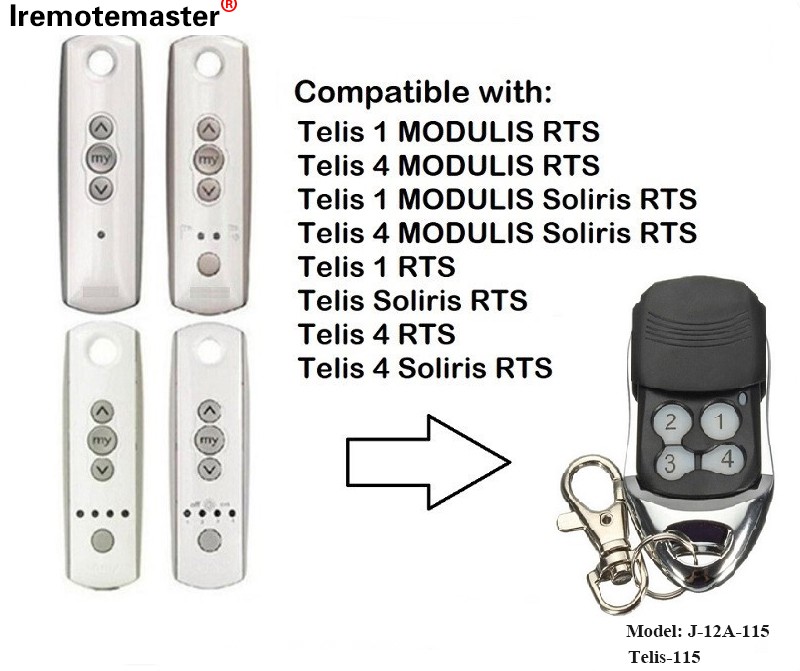 Telis 1 RTS Telis Soliris RTS 4 RTS 차고 도어 원격 제어 433.42MHz